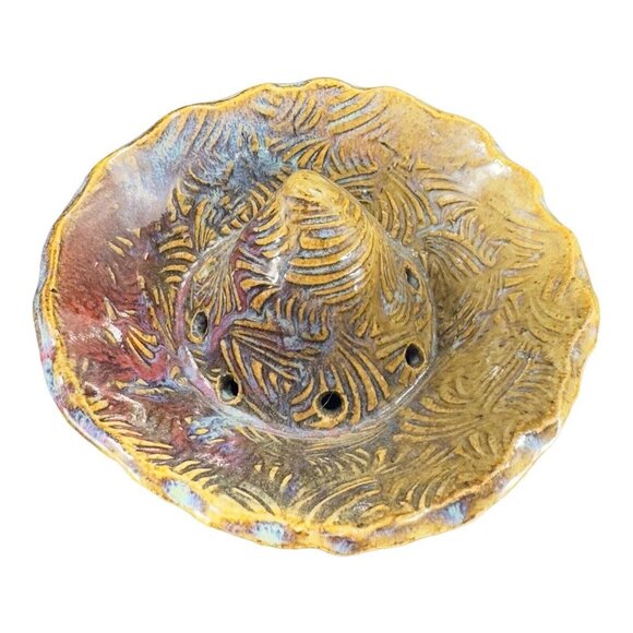 Hand Made Primitive Studio Art Pottery Pitcher With Juice Rimmer Stackable VTG - Picture 10 of 16